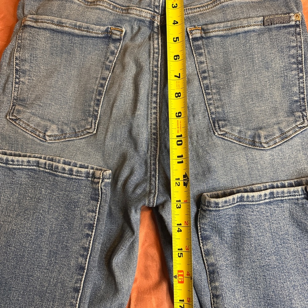 7 FOR ALL MANKIND Alexa Cropped High Waisted Straight Leg Vintage Wash Womens 28 - Picture 13 of 15
